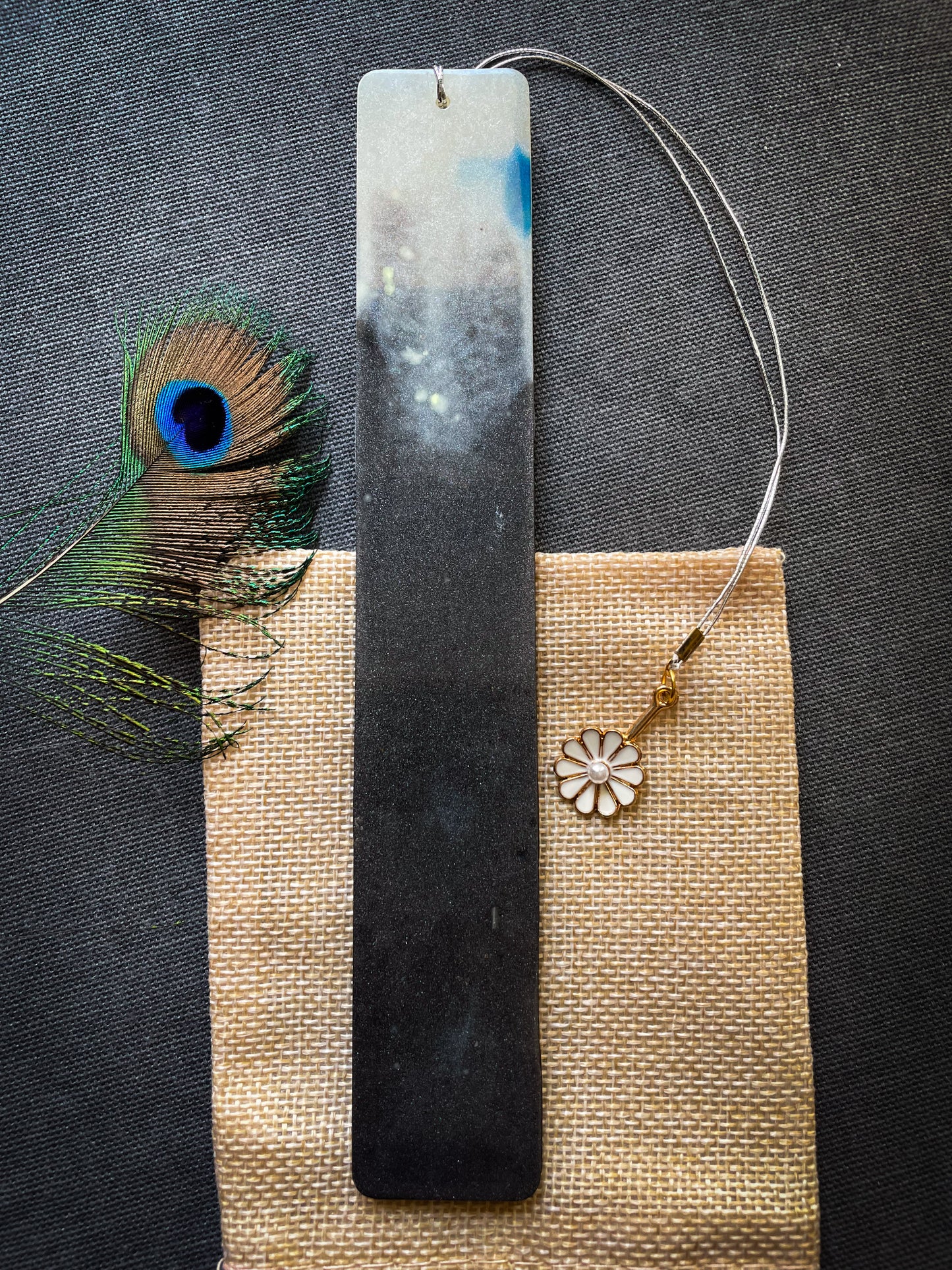 Grey Marble Elegance Bookmark