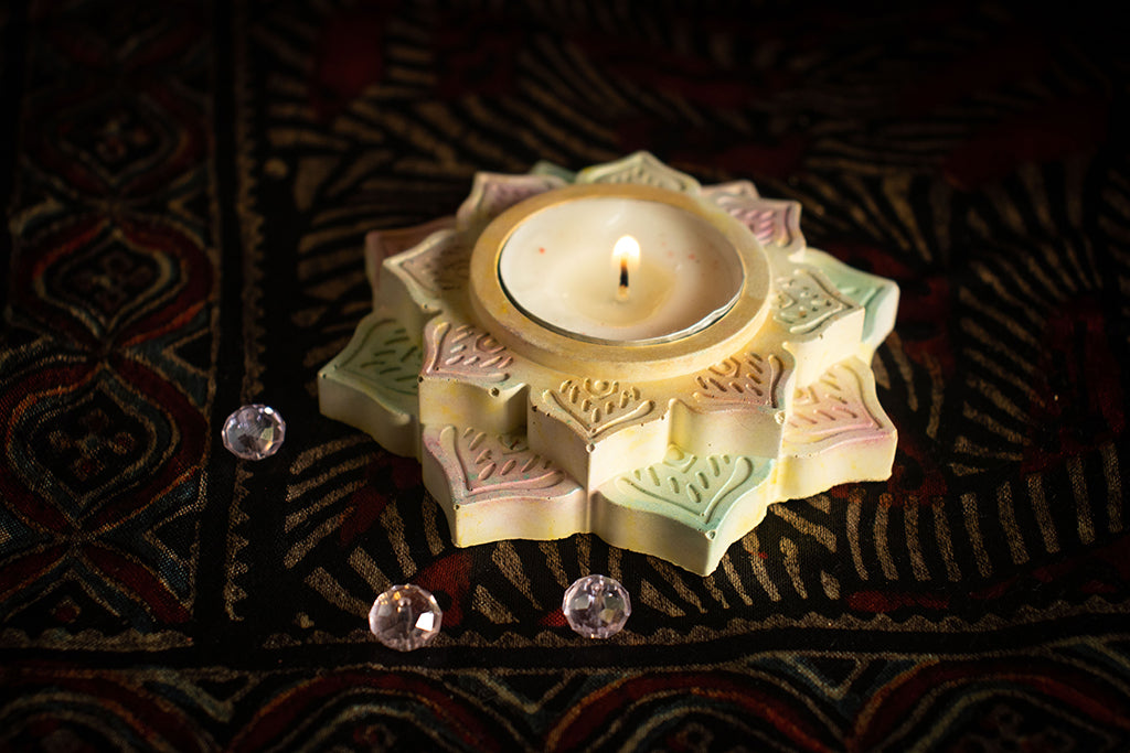 Pastel Rangoli Tealight Holder