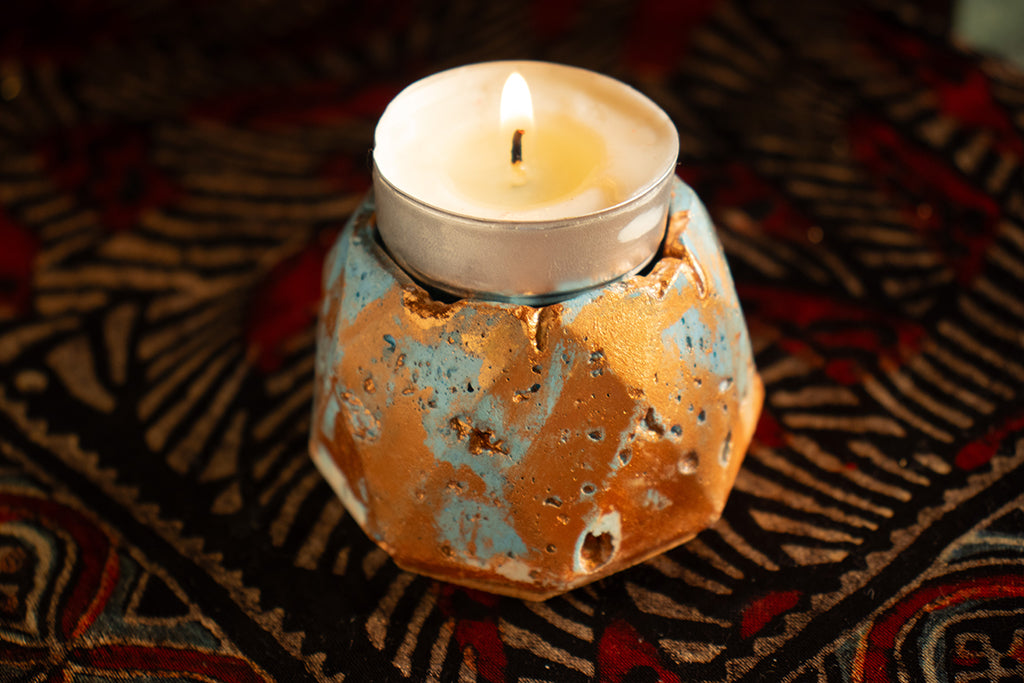 Copper Skyline Tealight Holder